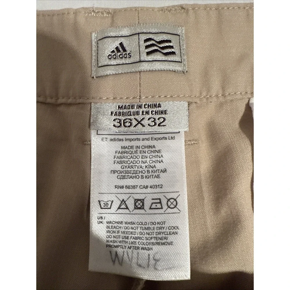 PANTS GOLF Adidas MENS 36x32 Beige Tan Pants Climalite  Golfing Lightweight